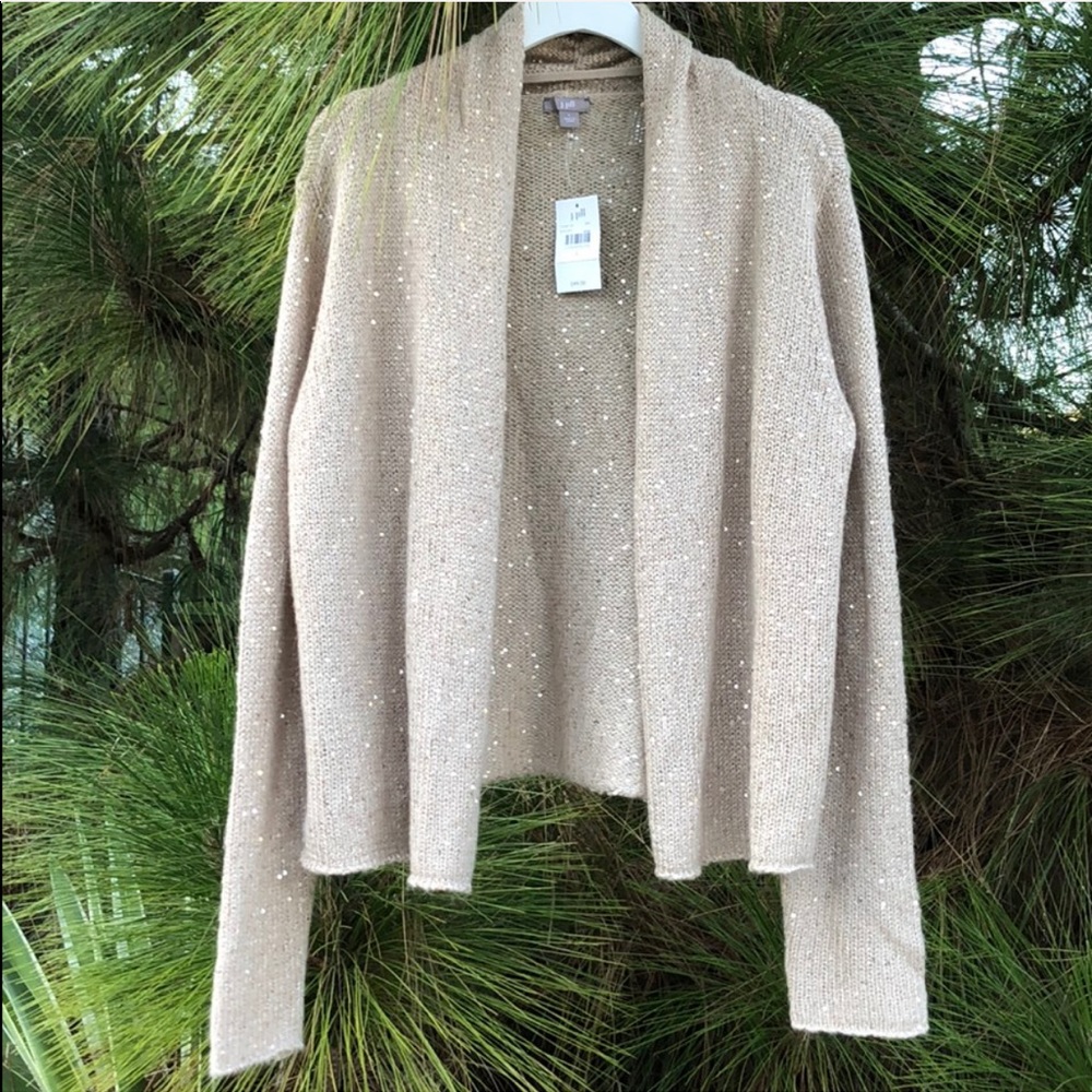 J. Jill Tan Open-Front Cardigan
